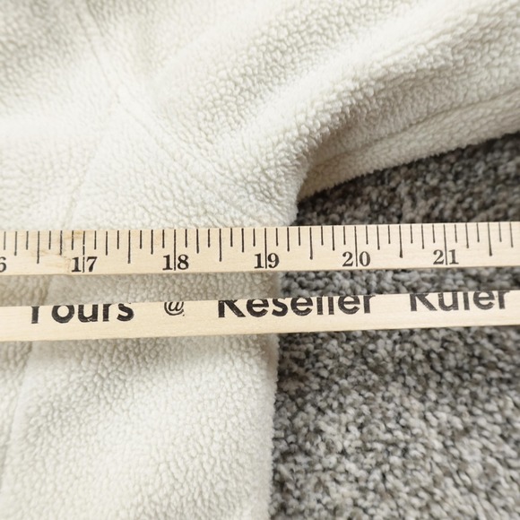 North Face Jacket Womens S White Green Denali Polartec Fleece Full Zip Coat Hike - Picture 7 of 12